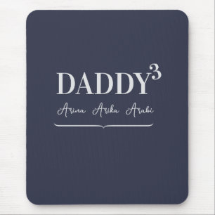Tapis De Souris Simple Elegant Papa Cubed Typographie Noms des enf