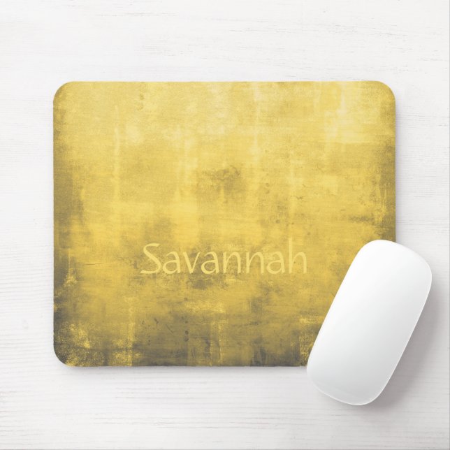 Tapis De Souris Simple gris jaune Abstrait Votre nom (Avec souris)