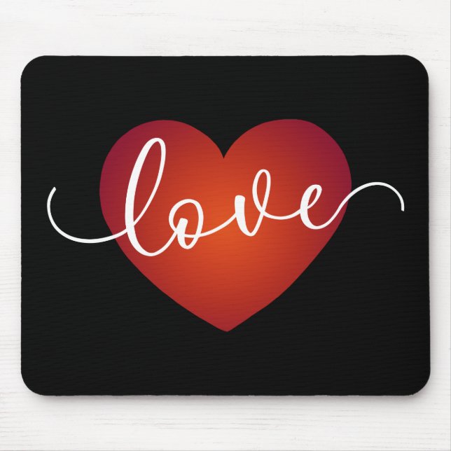 Tapis De Souris Simple Love Calligraphie Valentine | Mousepad (Devant)