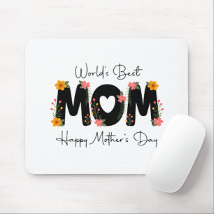 Tapis De Souris Simple Meilleure Maman du Monde Calligraphie pour