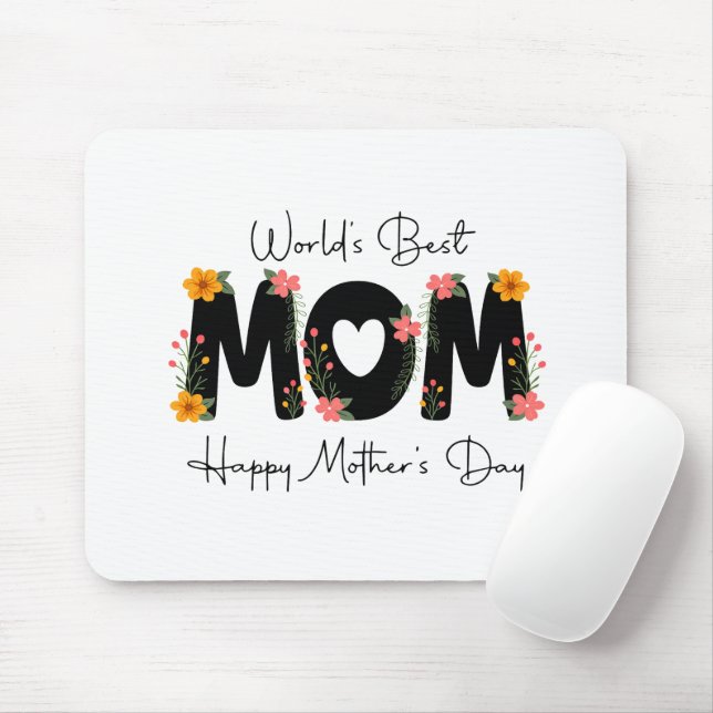 Tapis De Souris Simple Meilleure Maman du Monde Calligraphie pour  (Avec souris)