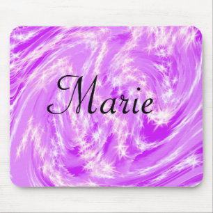 Tapis De Souris simple minimal léger pastel rose ajoutez votre nom