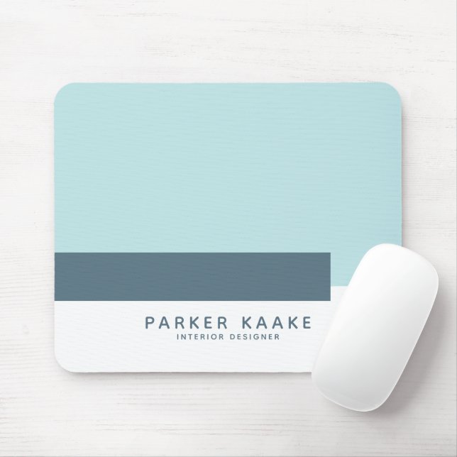 Tapis De Souris Simple moderne Géométrique pastel bleu (Avec souris)
