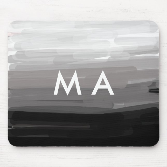 Tapis De Souris Simple monogramme ajouter votre nom lettre man min (Devant)