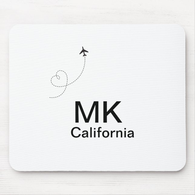 Tapis De Souris Simple monogramme minimal ajouter le phot du plan  (Devant)