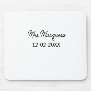 Tapis De Souris simple monogramme minimaliste Mme M. nom date anné