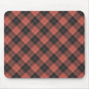Tapis De Souris Simple motif tartan en rouge