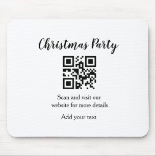 Tapis De Souris Simple noël fête site code barre QR ajouter nom
