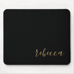 Tapis de souris simple noir et or moderne tendance