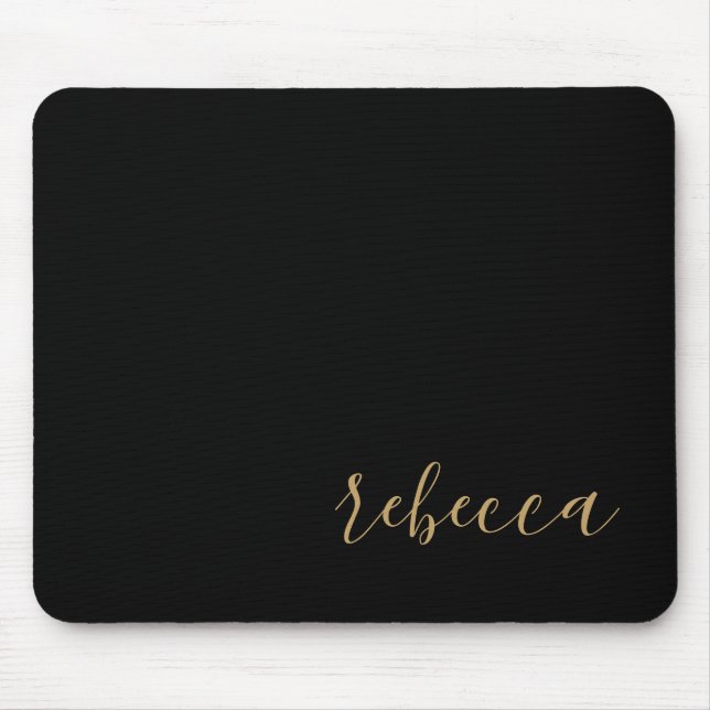 Tapis de souris simple noir et or moderne tendance (Devant)