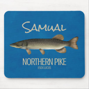 Tapis De Souris Simple Pêcheur à la ligne Brochet Pêcheur