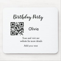 Simple site de fête d'anniversaire code-barres QR 