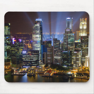 Tapis De Souris Singapour centre-ville la nuit