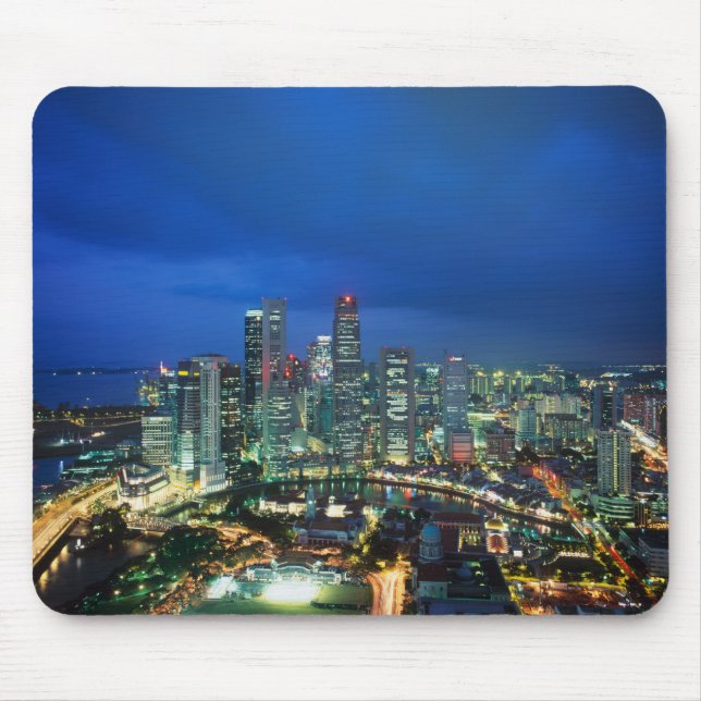 Tapis De Souris Singapour Skyline la nuit, Singapour (Devant)