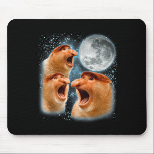 Tapis De Souris singe à nez long amateur galaxie lune faune animal