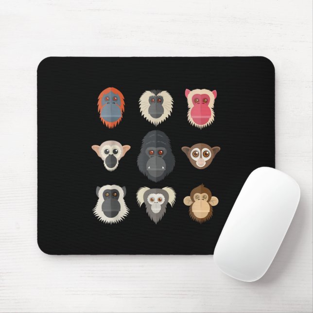 Tapis De Souris Singe Chimpanzé Gorille Singe Araignée Écureuil M (Avec souris)