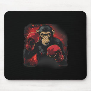 Tapis De Souris Singe de boxe avec gants de boxe Kickboxing Drôle
