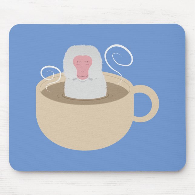 Tapis De Souris Singe des neiges dans une tasse (Devant)