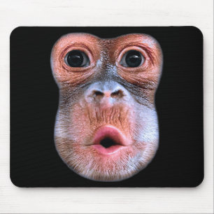 Tapis De Souris Singe drôle qui gonfle le visage de l'estomac, Sin