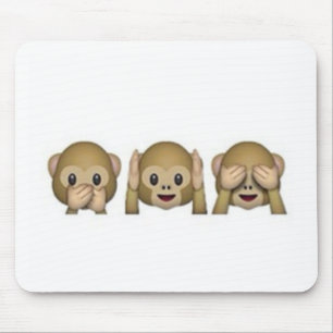 Tapis De Souris Singe-Emoji - bande dessinée riante de singe drôle