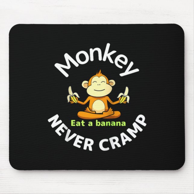Tapis De Souris Singe Jamais Crampes Manger Une Banane Raglan Base (Devant)