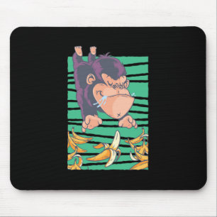 Tapis De Souris Singe Mignon Avec Des Bananes