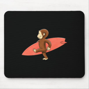 Tapis De Souris Singe Mignon Transportant Planche de Surf Plage Ét