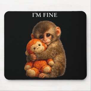 Tapis De Souris Singe poing bébé mignon animal drôle