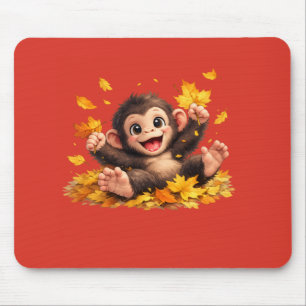 Tapis De Souris Singe souriant aux grands yeux ludique tropical 