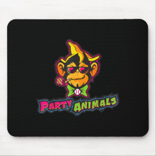 Tapis De Souris singes de baseball d'animaux de fête