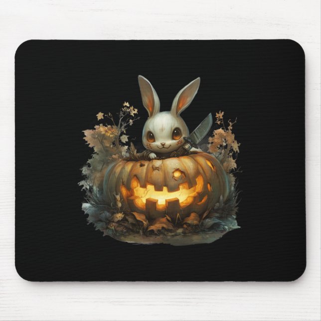 Tapis De Souris Sinister Bunny Mayhem Déplaisant Halloween Bunny P (Devant)