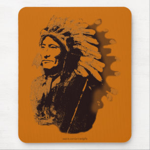 Tapis De Souris Sioux Chieftain Amérindien Cadeau Mousepad