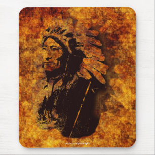 Tapis De Souris Sioux Chieftain Amérindien Cadeau Mousepad