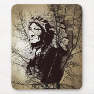 Tapis De Souris Sioux Chieftain Amérindien Cadeau Mousepad