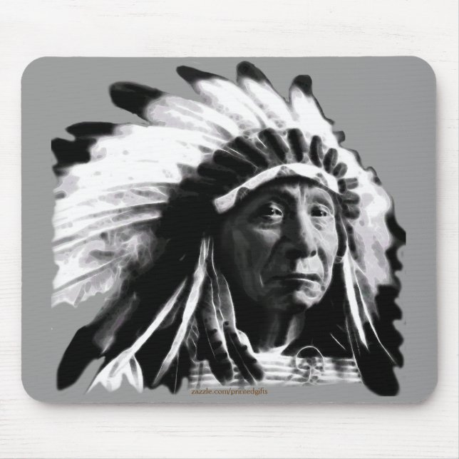 Tapis De Souris Sioux Historic Native American Chief (Devant)