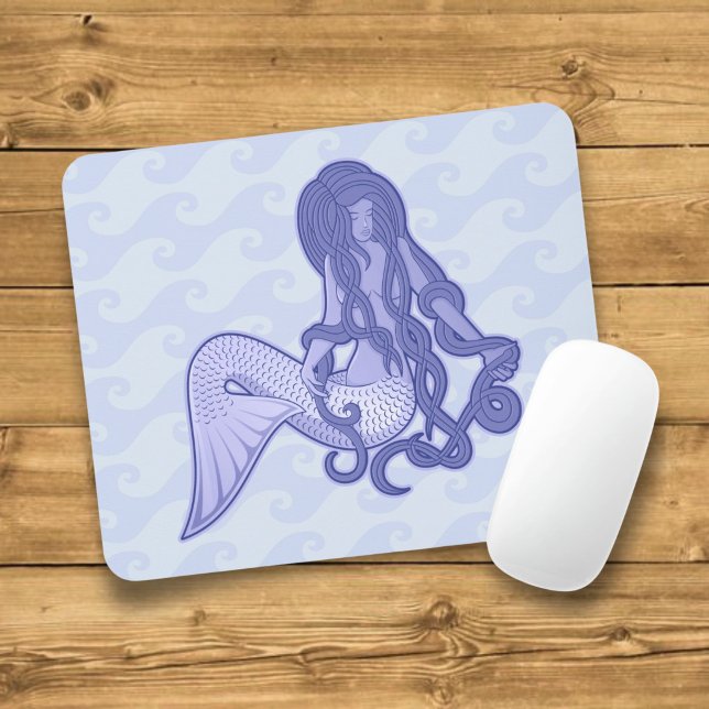 Tapis De Souris Sirène assise bleue (Créateur téléchargé)