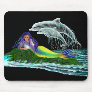 Tapis De Souris Sirène avec dauphins