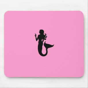 Tapis De Souris Sirène de Glow_Black-on-Pink d'océan