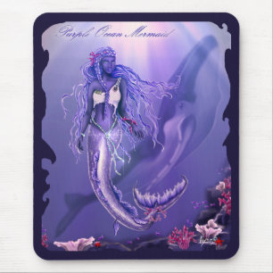 Tapis De Souris Sirène d'océan violet
