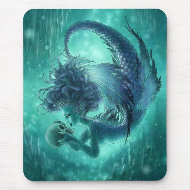 Tapis De Souris Sirène foncée Mouspad - baisers de secret (Devant)