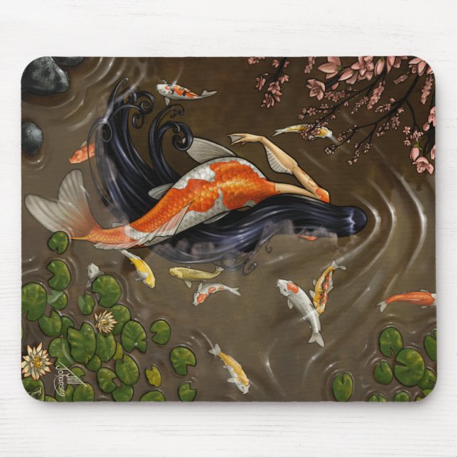 Tapis De Souris Sirène Mousepad de Koi (Devant)