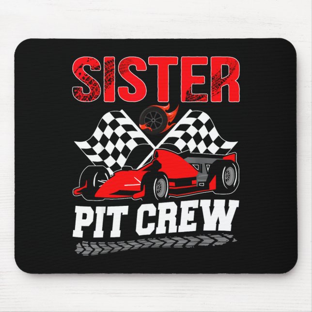 Tapis De Souris Sister T Crew Racing Family Race Car Birthday Boy  (Devant)