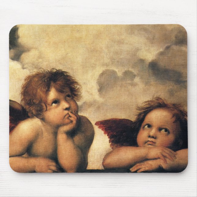 Tapis De Souris Sistine Madonna Angels par Raphael Sanzio (Devant)