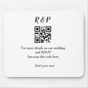 Tapis De Souris site web de mariage rsvp q r code ajouter nom text