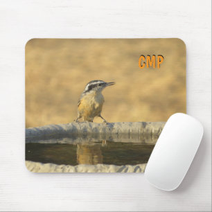 Tapis De Souris Sittelle sur bain d'oiseaux