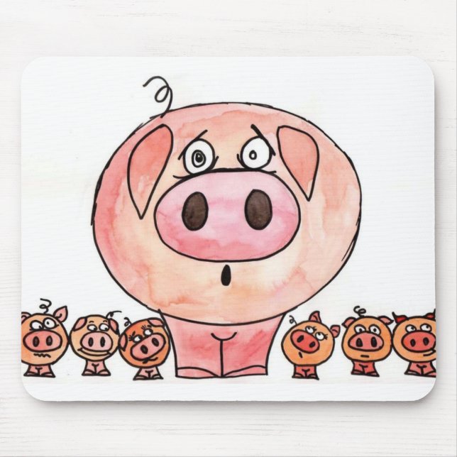 Tapis De Souris Six petits porcs (Devant)
