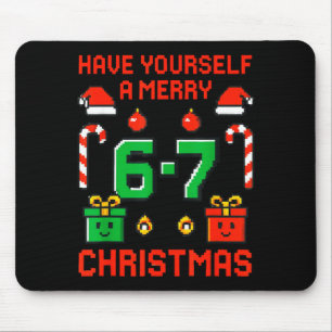 Tapis De Souris Six sept mème drôle joyeux 67 Noël xmas
