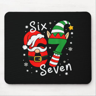 Tapis De Souris Six Seven 67 Meme 6 7 Elfe Santa Noël Pyjamas 