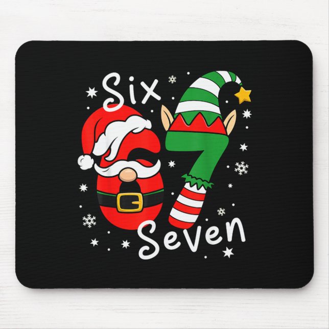 Tapis De Souris Six Seven 67 Meme 6 7 Elfe Santa Noël Pyjamas  (Devant)