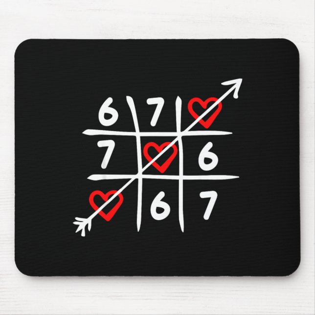 Tapis De Souris Six Seven 67 Meme 6 7 Valentines Day Heart Men Wom (Devant)